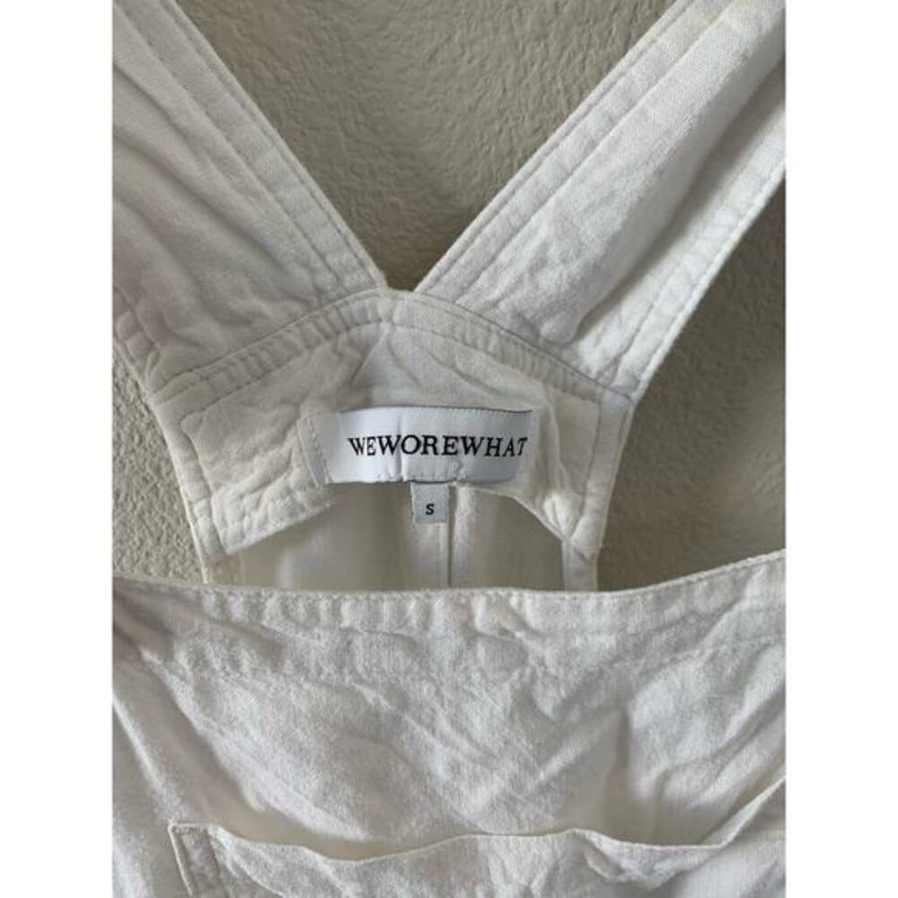 Weworewhat Basic Overalls Jumpsuit Off White Line… - image 8